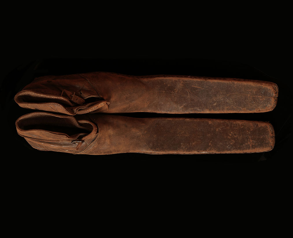 A pair of boots worn by Harry Relph, better known as acrobatic ‘big boot’ dancer, Little Tich.